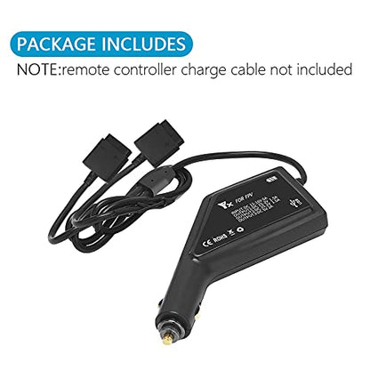 Hanatora 3 in 1 Battery Car Charger for DJI FPV Drone and Remote Controller,Charge Two Battery 12v DC Multi Rapid Charging Hub Accessories
