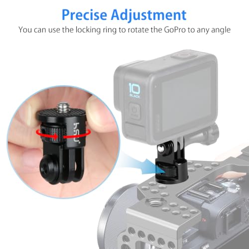 HSU Aluminum Camera Tripod Mount Adapter, 1/4"-20 Camera Mount (Black) - color: 2 Pack