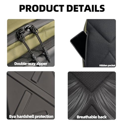 Besnfoto Camera Hardshell Case Crossbody Camera Sling Bag Small Waterproof Photography Bag for Mirrorless and DSLR Cameras - color: Green