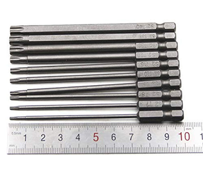 aiyun 11 Pack Star Security Screwdriver Bit Set Shark Vacuum (100mm Length) - size: 100mm Length (T6-T40)