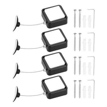 PATIKIL Retractable Remote Control Cable Tether 6.6ft /2M, Black 4 Set - color: Black, size: 6.6ft /2m