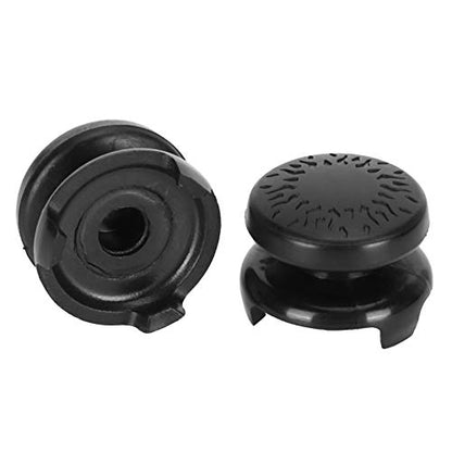 ASHATA 2Pcs Thumbstick Extender for Game Consoles, 3D Texture Thumb Grip Stick Joystick Thumbstick for 5 Controller (Black) - color: black