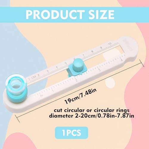 1 Pcs Circle Cutter,Circle Cutters For Crafts,Circle Paper Cutter,Circle Cutter Paper,Round Paper Cutter,Multi Purpose With Bottom Blade Guard, Easy Operation, Smooth Cutting