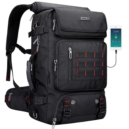 WITZMAN Carry on Travel Backpack for Men Airline Approved Fits 16" Laptop - color: 01.black