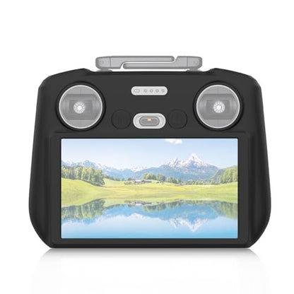 Silicone Protective Cover Case for Mini 4 Pro Air 3 RC 2, Shockproof Protective Case Compatible with Mini 4 Pro Air 3 RC 2 Controller Accessories, Comfortable Grip (Black)