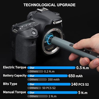 STREBITO Mini Electric Screwdriver Set 155 in 1, Small Electric Screwdriver - color: Blue