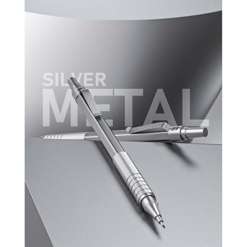 Nicpro 0.9 mm Metal Mechanical Pencil Set with Case - color: Silver, style: 0.9 MM