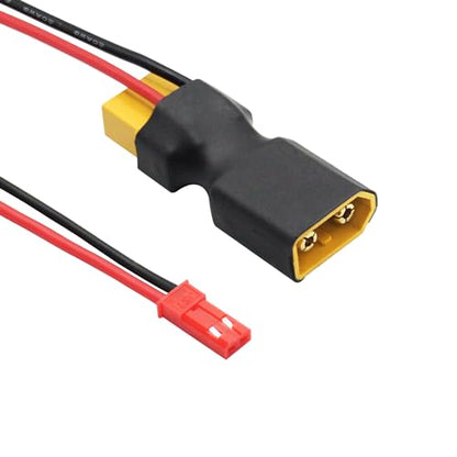 XT60 Connector Adapter with JST Plug 3", 20AWG Cable, Gold-Plated Plug - style: XT60 Male to Female Connector with JST (Male) - 3Pcs
