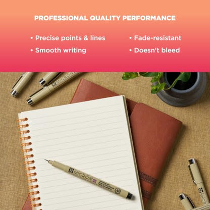 SAKURA Pigma Micron Fineliner Pens, Sepia, 003 Point, Box of 12