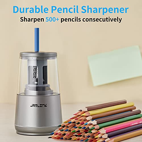 JARLINK Electric Pencil Sharpener, Heavy Duty Helical Blade, Auto Stop - color: Gray