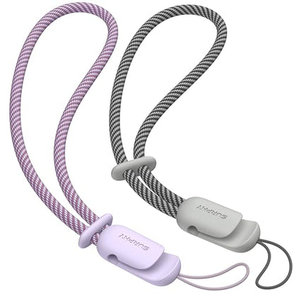 SURPHY 2 Pack Phone Lanyard, Phone Wrist Strap for Case, Camera Wrist Strap - color: Lilac & Gray