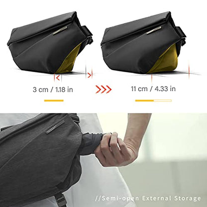 NIID R1 EDC Sling Bag for Men: 5L-6L Expandable Capacity - color: Meteorite Black