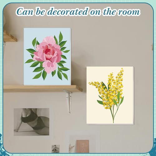 Engrowtic 12 Pcs 8 x 10 Flower Fruit Pre Drawn Canvas to Paint for Adults - style: Cream Style