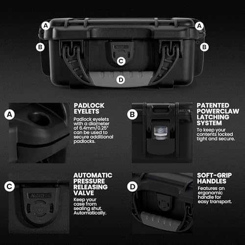 NANUK 903 Empty Hard Case – IP67 Waterproof Protective Hard-Shell Case, Impact Resistant, Dustproof Storage & Travelling Box, 9.1” x 6.8” x 3.8”, Made in Canada – Black - color: Black, size: Empty