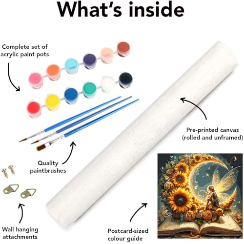 Ekuxom Moon Paint by Numbers Kit for Adults 16x16 Inch - color: Moon