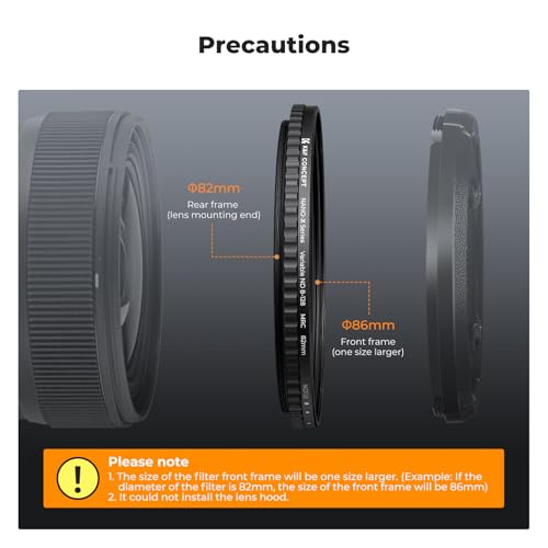 K&F CONCEPT 82mm Variable ND Lens Filter ND8-ND128 (3-7 Stop) No X Cross - size: 82mm