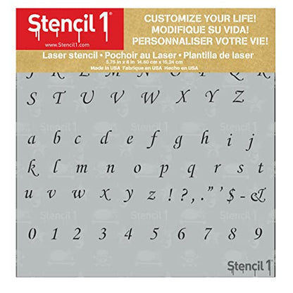 Stencil1 Corsiva Font Stencil 1/4" Alphabet Letters Painting Craft - size: 1/4" Letters