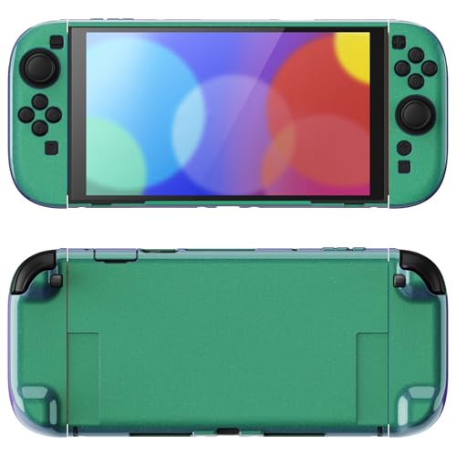 PlayVital Protective Case for Nintendo Switch 2 with Extra Stand & Thumb Grip Caps | Split Design, Dockable Hard Cover Shell for Nintendo Switch 2 | Solid Color Series, Chameleon Green Purple - color: Chameleon Green Purple