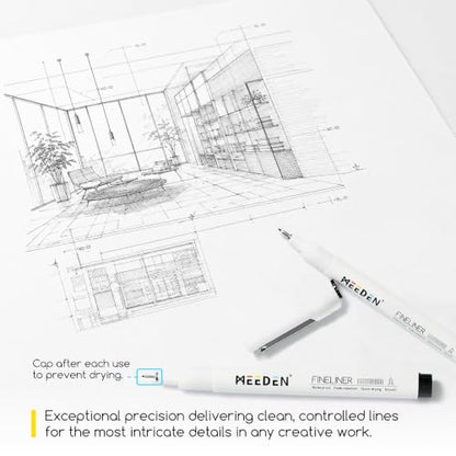 MEEDEN Micro Fineliner Drawing Pens: 1mm Needle Nib, 6 Pack, Black Ink - style: 1mm Needle Nib
