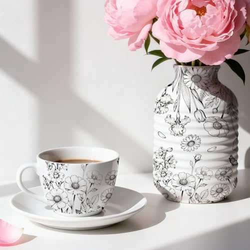 EVERJOYCRAFT 4pcs Underglaze Transfers for Pottery Daisies Ceramic Decal - color: Daisies Bushes