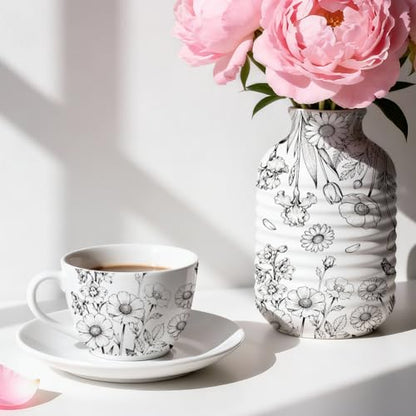 EVERJOYCRAFT 4pcs Underglaze Transfers for Pottery Daisies Ceramic Decal - color: Daisies Bushes