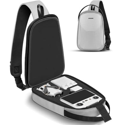PEKREWS Crossbody Case for DJI Mini 3/4 Pro, RC 2/RC-N3/N2/N1 Controller - color: Silver Grey