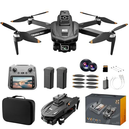 Drone With 4K UHD Camera for Adults, With GPS Drones Dual Cameras Outdoor - color: Black