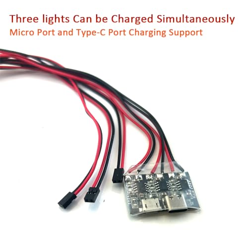 RC Plane LED Light Kit for Bicycle Jet Airplane Air Craft Fix Wing Quadcopter,Rechargeable Red Green White LED Flashing Lights