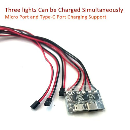 RC Plane LED Light Kit for Bicycle Jet Airplane Air Craft Fix Wing Quadcopter,Rechargeable Red Green White LED Flashing Lights