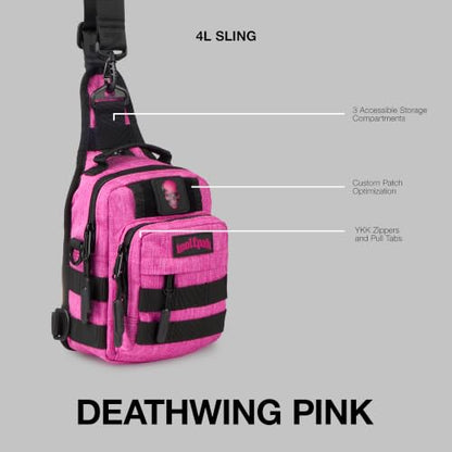 WOLFpak 4L Mini Tactical Sling Bag Crossbody - color: Deathwing Pink