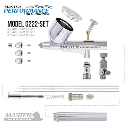 Master Airbrush Cool Runner II Tank Compressor, 3 Tip Gravity Airbrush Kit - size: Deluxe