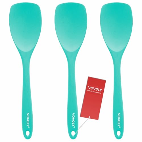 Vovoly Silicone Spatula Spoon Set, 11 IN, Teal, Spoonulas Heat Resistant - color: Teal