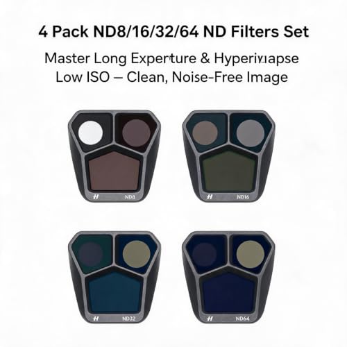 for DJI Mavic 3 Pro ND Filters Set, ND8/ND16/ND32/ND64, Optimized for Triple-Camera System, Balanced Exposure, Smooth 180° Shutter Angle Video
