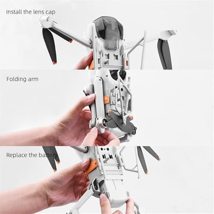 Foldable Landing Gear For DJI Mini 3 PRO/Mini 3 Drone Extension Leg Increased 25mm With Silicone Banding Strap Support Stand Tripod UAV Camera Drones Accessory - color: Gray