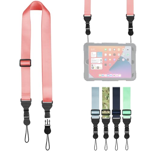 FIEIL Adjustable Shoulder Strap, Nylon Camera Strap, Comfortable Neck Strap for iPad, Cellphone Tablet, Camera, Laptop, Binocular, Luggage Bag (Peach Pink Universal Lanyard) - color: Peach Pink