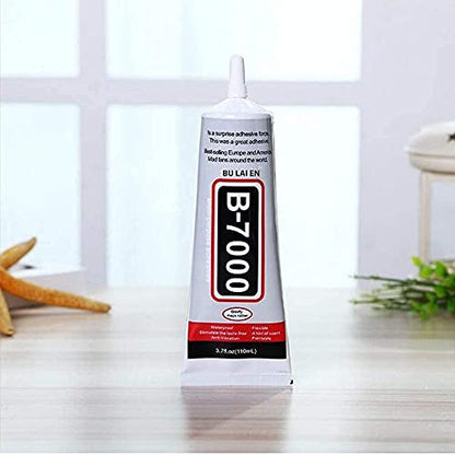 B-7000 110ML Adhesive, Multi-Function Glues Transperant Paste Adhesive Suitable for Phone Frame Bumper Jewelry Multi-Purpos,110ML/3.7fl.oz,with 3X Cleaning Cloth