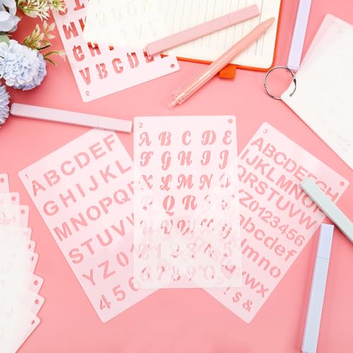 ZLFSRQ 1/2 Inch Letter Stencils for Painting, 24 Pack Planner Templates - color: 24Pcs