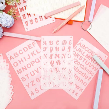 ZLFSRQ 1/2 Inch Letter Stencils for Painting, 24 Pack Planner Templates - color: 24Pcs