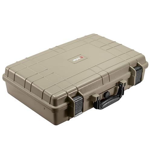 Eylar 20” Hard Laptop Case Equipped with RAGAR Reconfigurable & Reusable XP Crosslinked Foam Insert, Waterproof, Shockproof for Equipment, Drones, and Cameras (1 RAGAR Layer) (Tan) - color: Tan