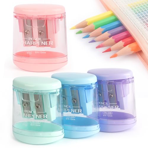 Tamaki Pencil Sharpeners Manual Dual Holes, 4 Pack