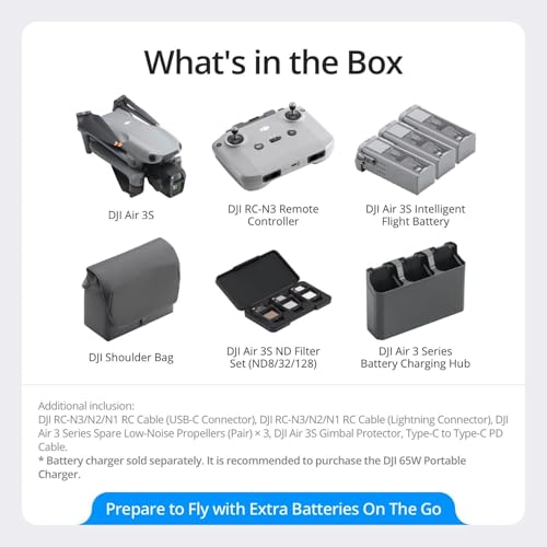 DJI Air 3S Fly More Combo (RC-N3), 4K Dual-Camera Drone, 3 Batteries - style: Air 3S Fly More Combo (RC-N3)