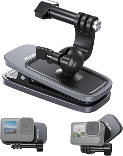 TELESIN 360° Swivel Ball-Head Backpack Clip Mount for Action Cameras - color: 360 Backpack Clip