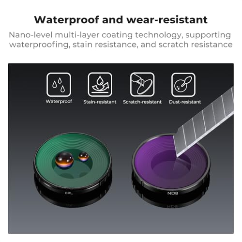 K&F CONCEPT ND/PL Filter Set Compatible with DJI Osmo Nano - style: ND8&PL+ND16&PL+ND32&PL+ND64&PL