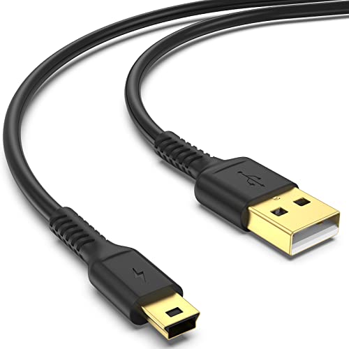 ULIFTUS 10FT Mini USB Cable, Standard USB 2.0 to USB Mini B Charging Cord Durable PS3 Controller Cable Compatible with MP3 Player, Camera, Dash Cam, Hero 3+(Black) - size: 10 Feet