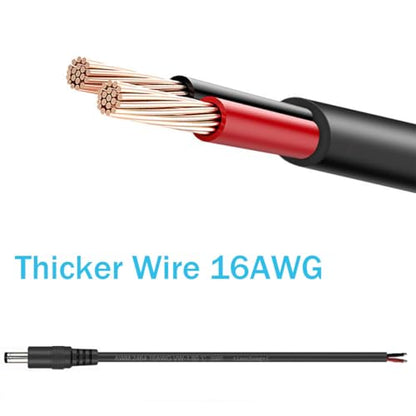 2Pcs 3FT 16AWG DC5.5mm x 2.5mm Male Power Pigtails Cable - style: DC5525 Male
