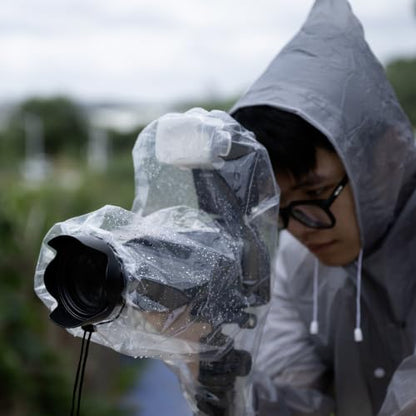 4PCS Clear Camera Rain Cover w Flash for Camera + Lens up to 6.3"x9.8"(DXL) - color: (4Pack)for Camera w Flash