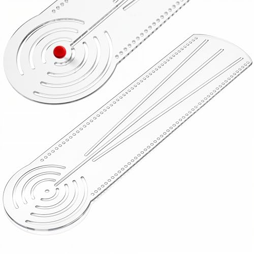 Gjinxi 3-in-1 Mandala Ruler Tool with Holes, Mandala Dot Art Circle Maker Straight Dotting Ruler Compass Protractor for Dot Mandala Art Geometric