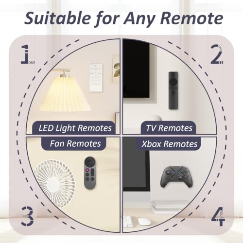 Silicone Magnetic Remote Control Holder Wall Mount for TV Fan 6 Pack - color: 6 Black, size: Oval