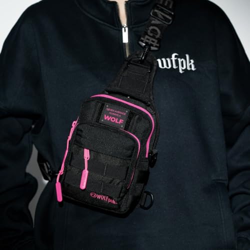 WOLFpak 4L Mini Tactical Sling Bag Crossbody - color: Black Neon Pink
