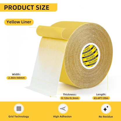 High Tack Double Sided Tape Heavy Duty Grid Mesh Magic,2.4" x 66FT - size: 1 Pack, 2.4" x 66FT